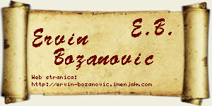 Ervin Božanović vizit kartica